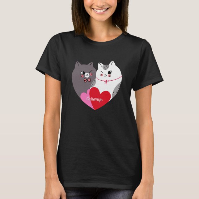 T-shirt Chats d'amour personnalisés (Devant)