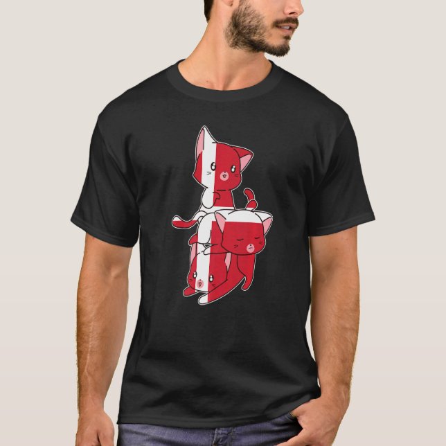 T-shirt Chats Danemark Dennish Danemark (Devant)