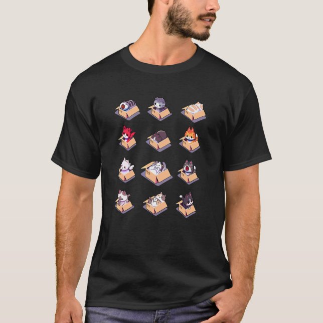 T-shirt Chats Dans Boîtes  Chat (Devant)