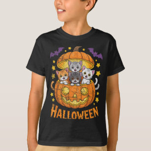 T-shirt Chats Dans Citrouille Mignons Chats Halloween Drôl