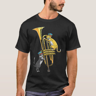 T-shirt Chats Dans Instrument Trompette Joueur De Trompett