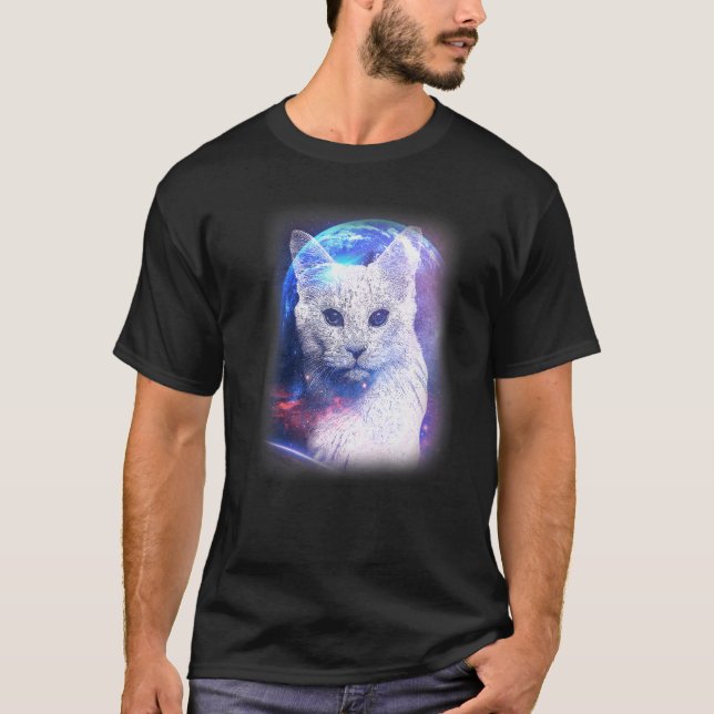 T-shirt Chats Dans l'Espace Astral Astronaute Cosmique Gal (Devant)