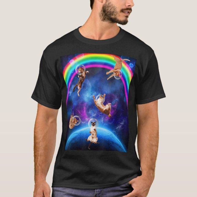 T-shirt Chats dans l'espace Kitten Outerspace Galaxy Chat (Devant)