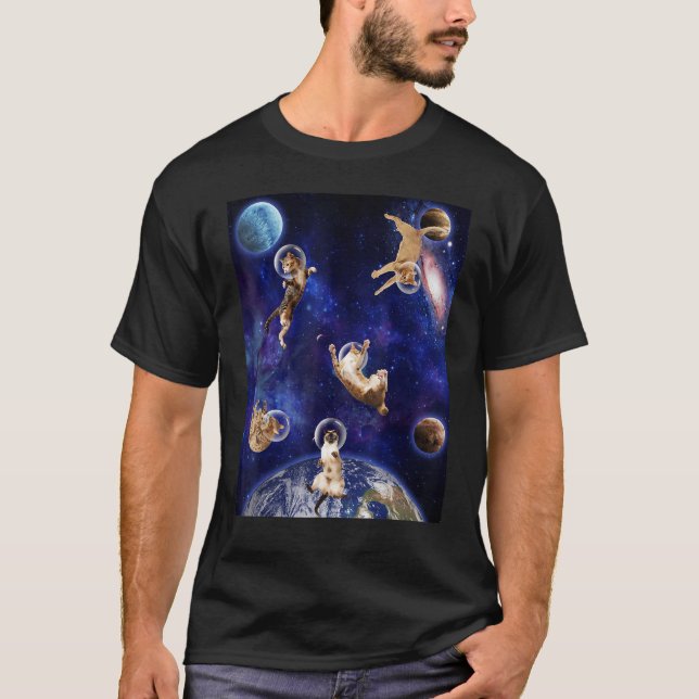 T-shirt Chats dans l'espace Kitten Outerspace Galaxy Chat  (Devant)