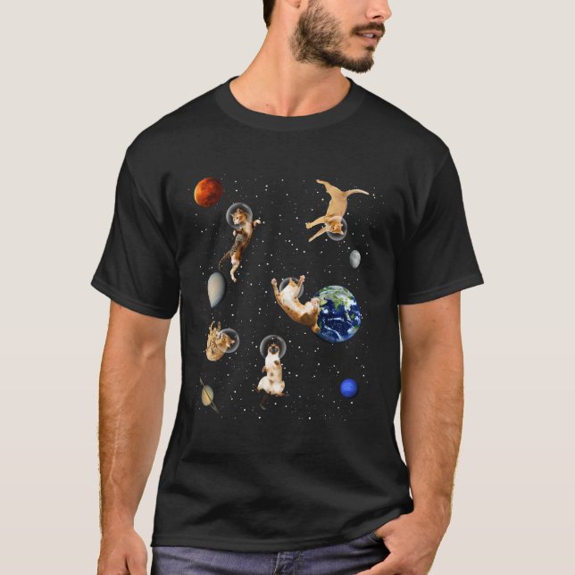 T-shirt Chats dans l'espace Kitten Outerspace Galaxy Chat (Devant)