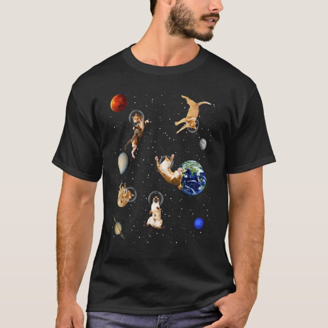 T-shirt Chats dans l'espace Kitten Outerspace Galaxy Chat (Devant)