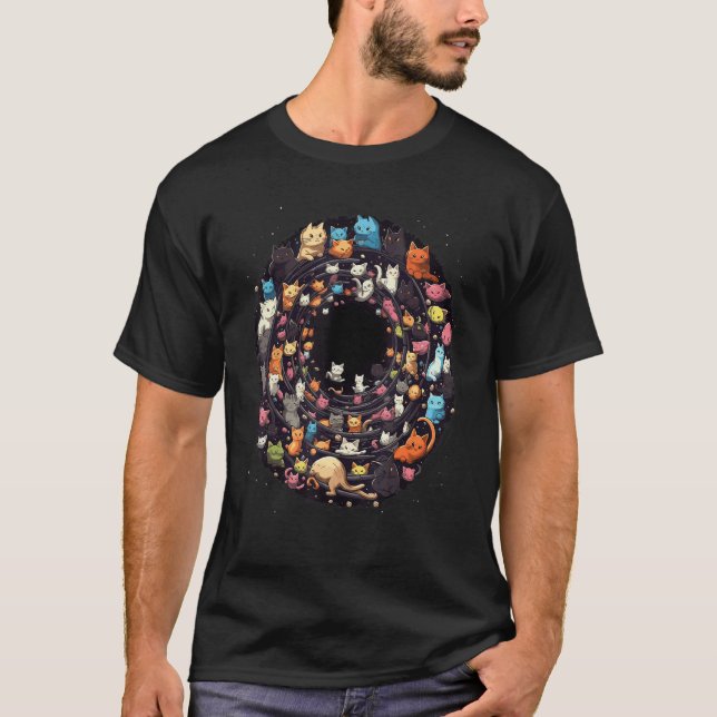T-shirt Chats dans un trou noir Chat Chat Maman Chat Papa  (Devant)