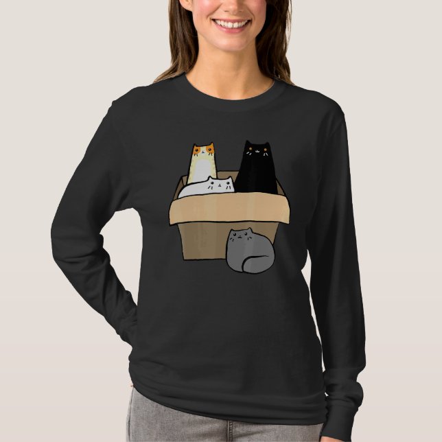 T-shirt Chats Dans Une Boîte (Devant)