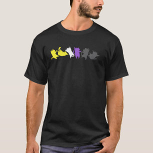 T-shirt Chats dansants Fierté non binaire Fun Enby Énergie