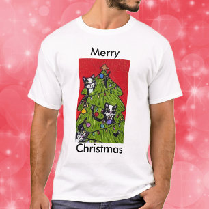 T-shirt Chats d'art populaire arbre de Noël