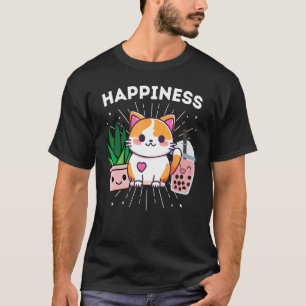 T-shirt Chats de bonheur Plantes Boba Drôle