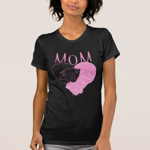 T-shirt Chats de coeur MOM rose