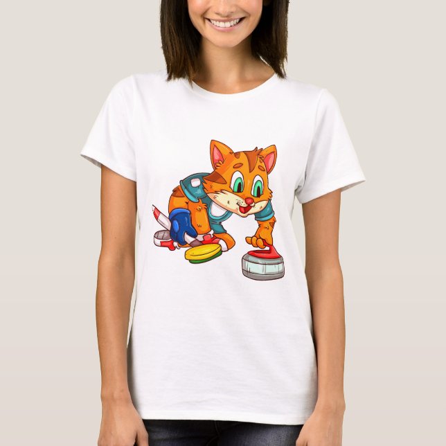 T-shirt Chats de curling (Devant)