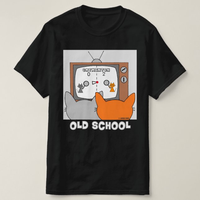 T-shirt Chats de jeu vidéo rétro OLD SCHOOL Drôle (Design devant)
