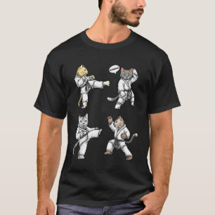 T-shirt Chats de karaté Entraînement martial Ceinture noir
