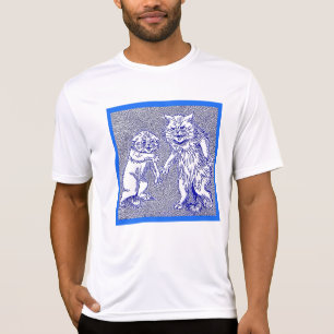T-shirt Chats de Kitty dans le bleu par Louis Wain