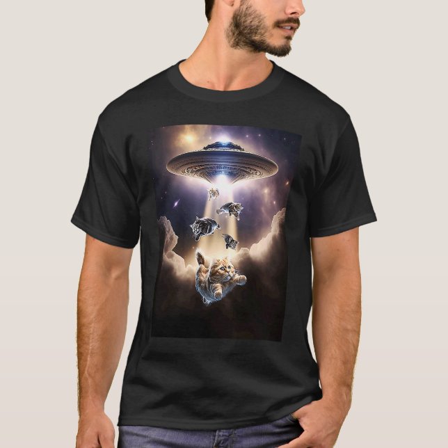T-shirt Chats de la Galaxie  Alien UFO (Devant)