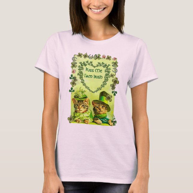T-SHIRT CHATS DE LA SAINT-PATRICK D'UNE DRÔLE DE MODE AVEC (Devant)