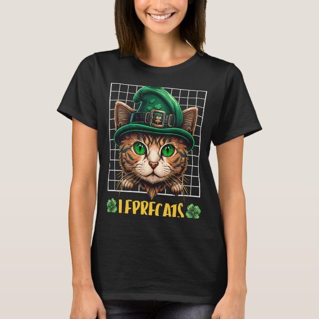 T-shirt Chats de la Saint-Patrick leprecats chatons  2 (Devant)