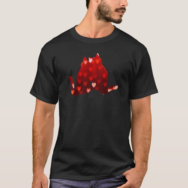 T-shirt Chats de la Saint-Valentin Cœurs (Devant)