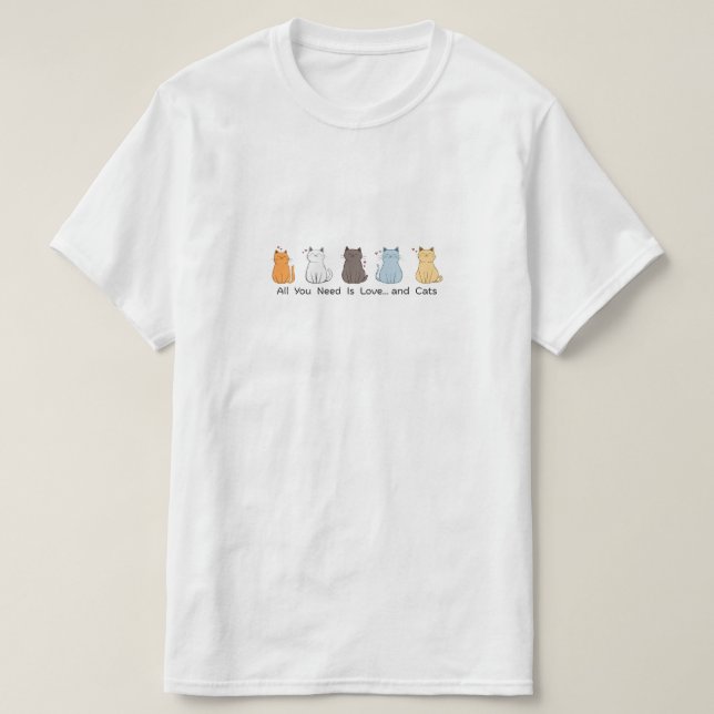 T-Shirt Chats de la Saint-Valentin en Amour (Design devant)