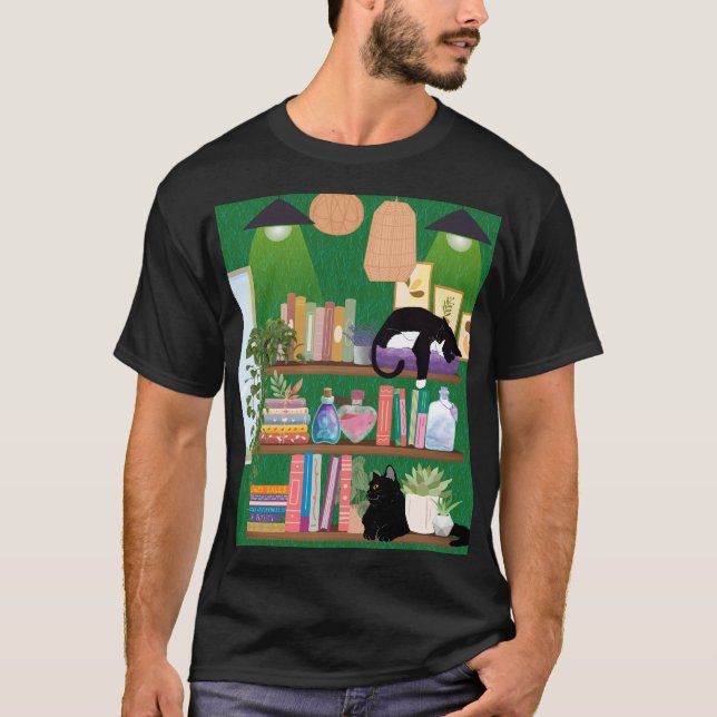 T-shirt Chats de librairie (Devant)