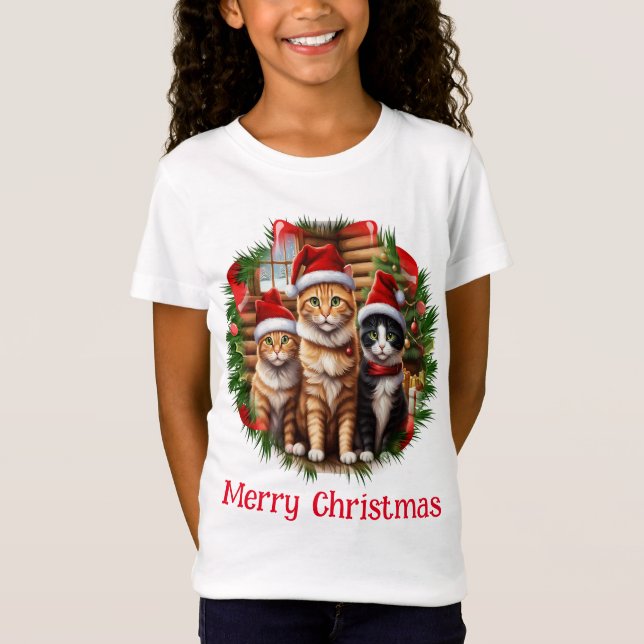 T-Shirt Chats de Noël (Devant)