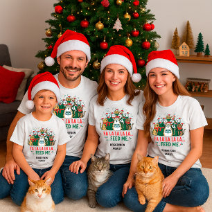 T-shirt Chats de Noël drôles qui chantent – Nourrissez-moi