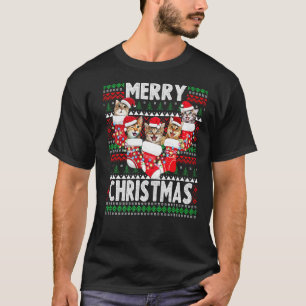 T-shirt Chats de Noël et joli pull moche de Noël