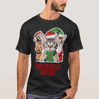T-shirt Chats de Noël gais avec des cadeaux - Festive Vaca