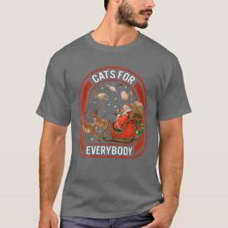 T-shirt Chats De Noël Pour Tout Le Monde Père Noël Reindee