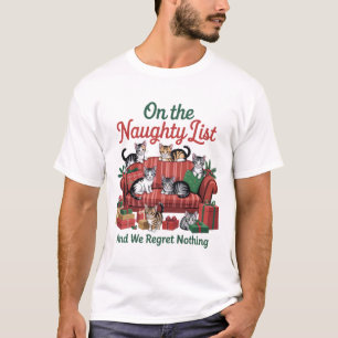T-shirt Chats de Noël sur la liste des vilains 90s Rétro C
