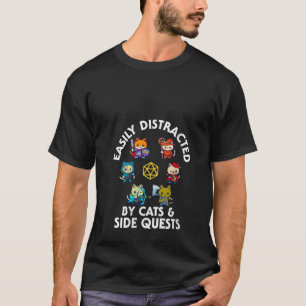 T-shirt Chats de Quête Latérale de Joueuse de RPG Drôle Ne