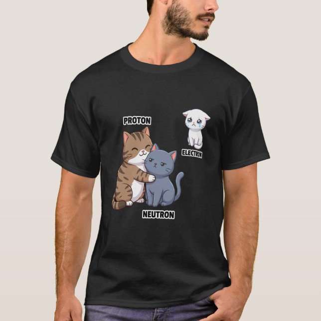 T-shirt Chats de science mignons Proton Neutron Électron P (Devant)