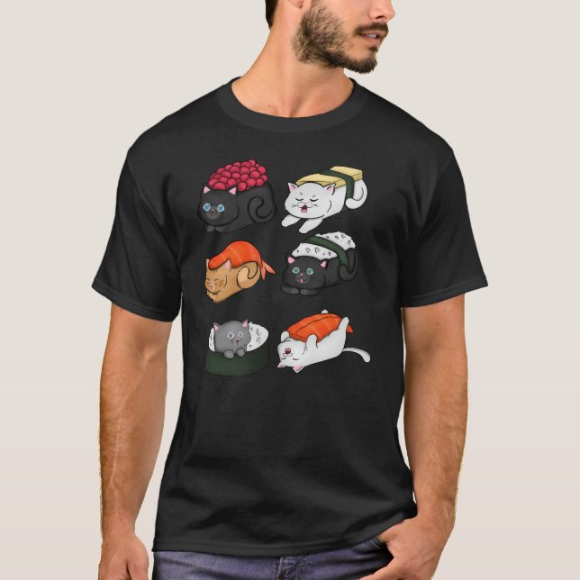 T-shirt chats de sushi chat perse (Devant)