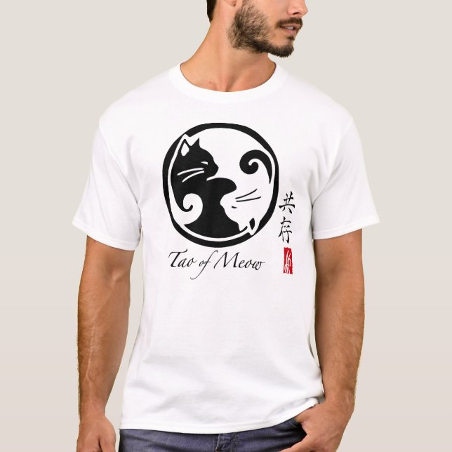 T-shirt Chats de Yin Yang | Tao de la pièce en t des (Devant)