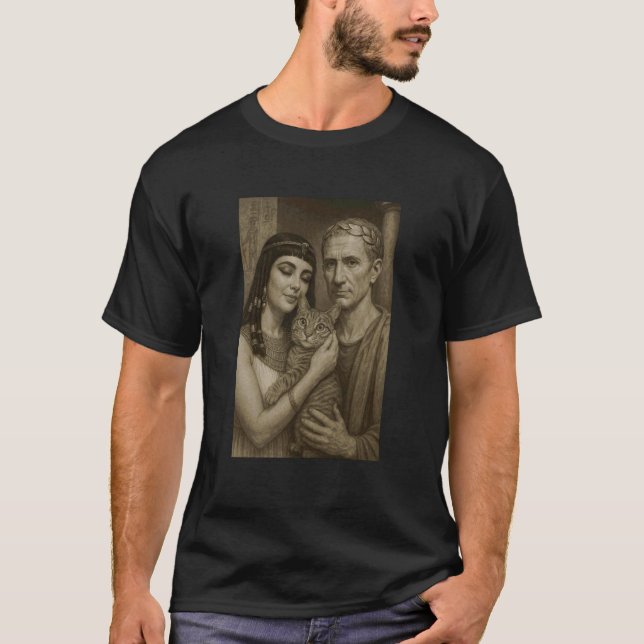 T-shirt Chats des Temps Anciens Adorés Cléopâtre César Cha (Devant)