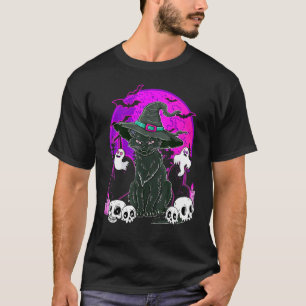 T-shirt Chats d'Halloween avec sorcière Casquette du costu