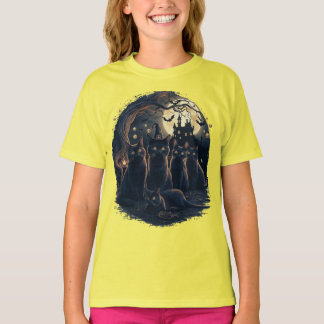 T-shirt Chats d'Halloween - Chats de sorcières Éffrayants