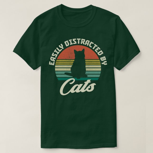 T-shirt Chats Distraction drôle Dire Retro Chat (Design devant)