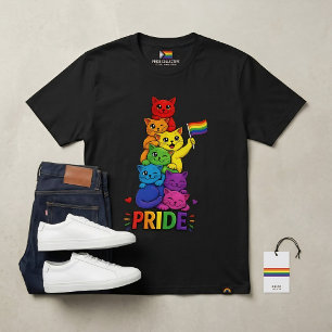 T-shirt Chats drapeau LGBTQ Fiers de la Fierté Gay Mois de