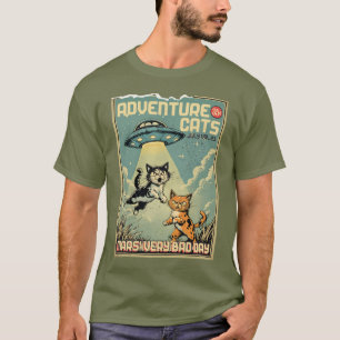 T-shirt Chats drôles bande dessinée enlèvement par des ext