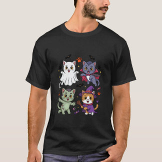 T-shirt Chats drôles d'Halloween en costumes