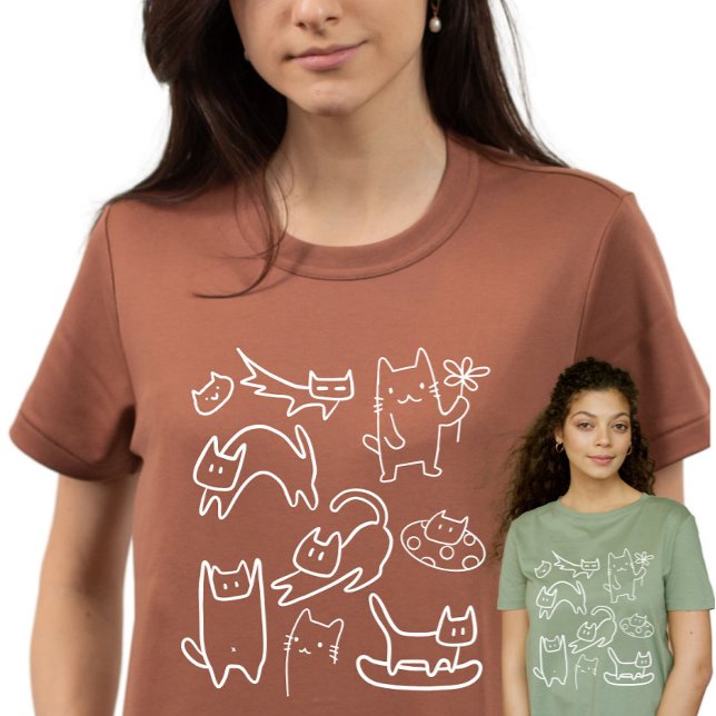 T-shirt Chats Drôles Doodles  (Créateur téléchargé)