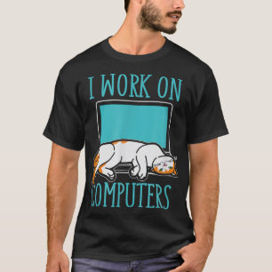 T-shirt Chats drôles et ordinateurs Portable pour les amou