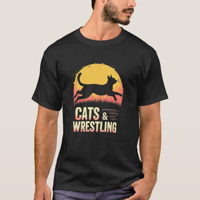T-shirt Chats dynamiques et énergie de lutte (Devant)