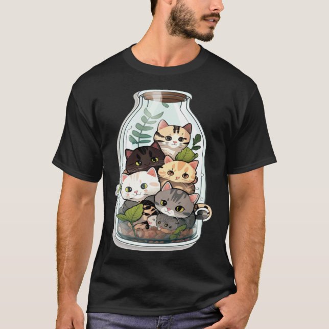 T-shirt Chats en bouteille (Devant)
