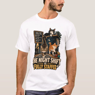 T-shirt Chats en équipe de nuit