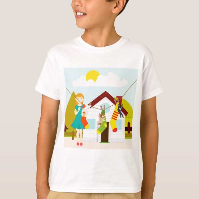 T-shirt Chats en train de sécher (Devant)