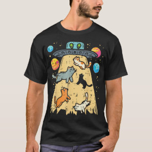 T-shirt Chats enlèvement extraterrestre UFO soucoupe volan